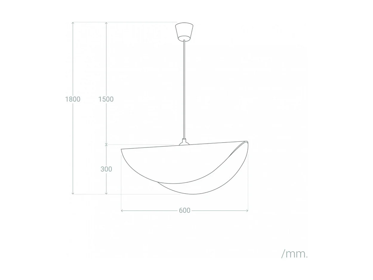 Mae - Suspension organique en feutre 60x30cm - Beige