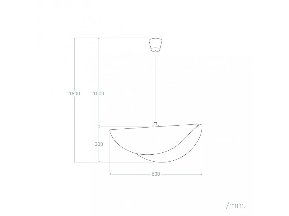 Mae - Suspension organique en feutre 60x30cm - Beige
