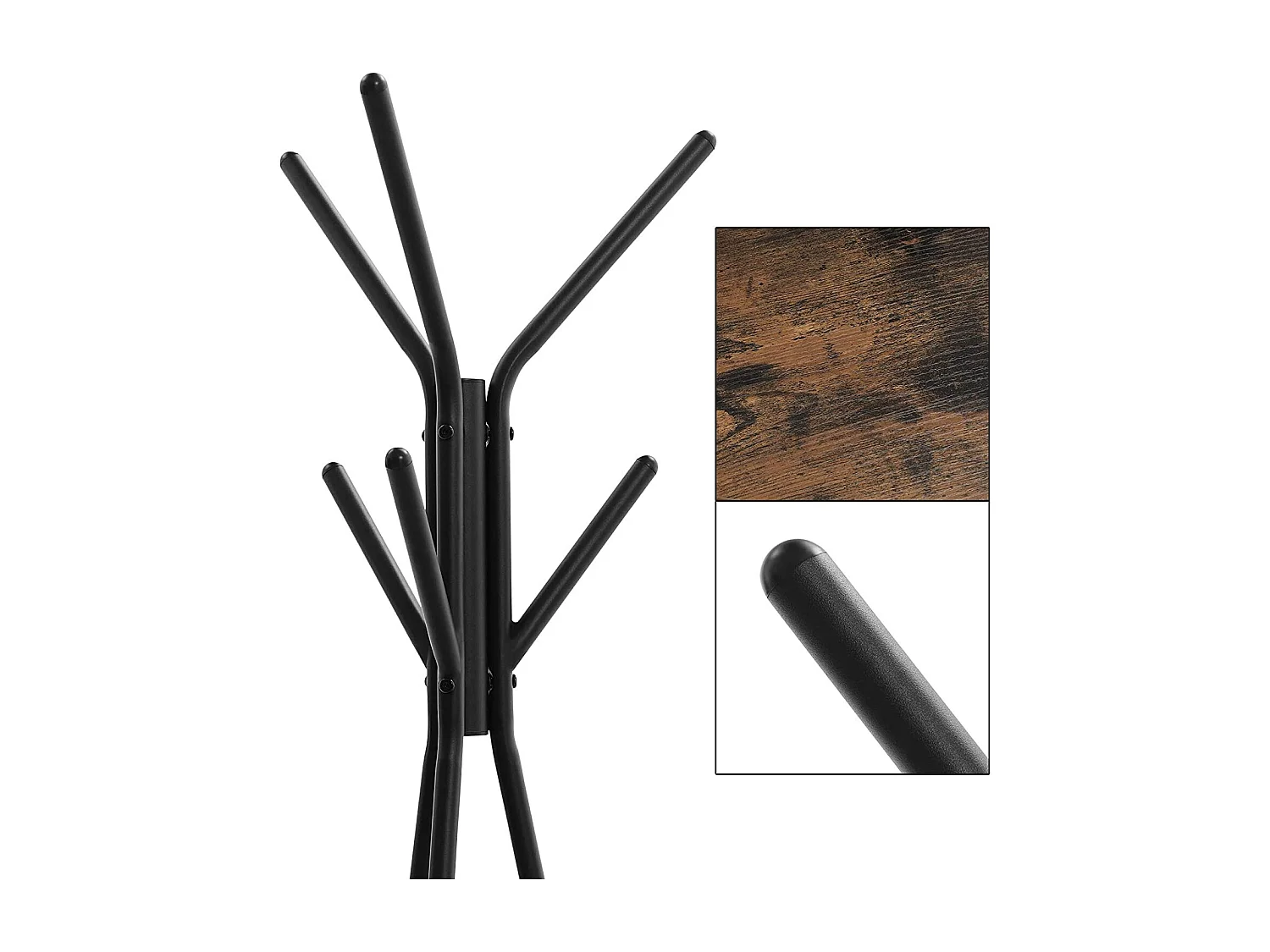 Valora Stehgarderobe, platzsparend, aus schwarzem Eisen, für den Flur