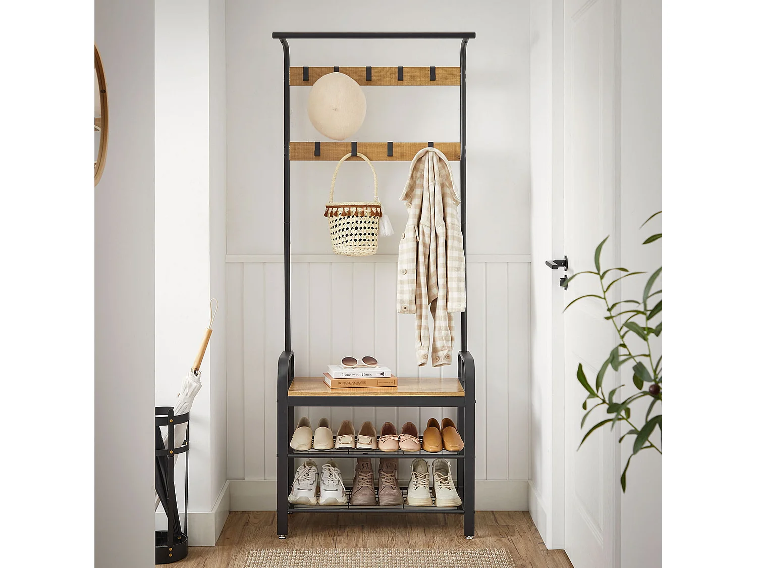 Valora Kleiderständer mit Schuhablagen für Flur und Garderobe
