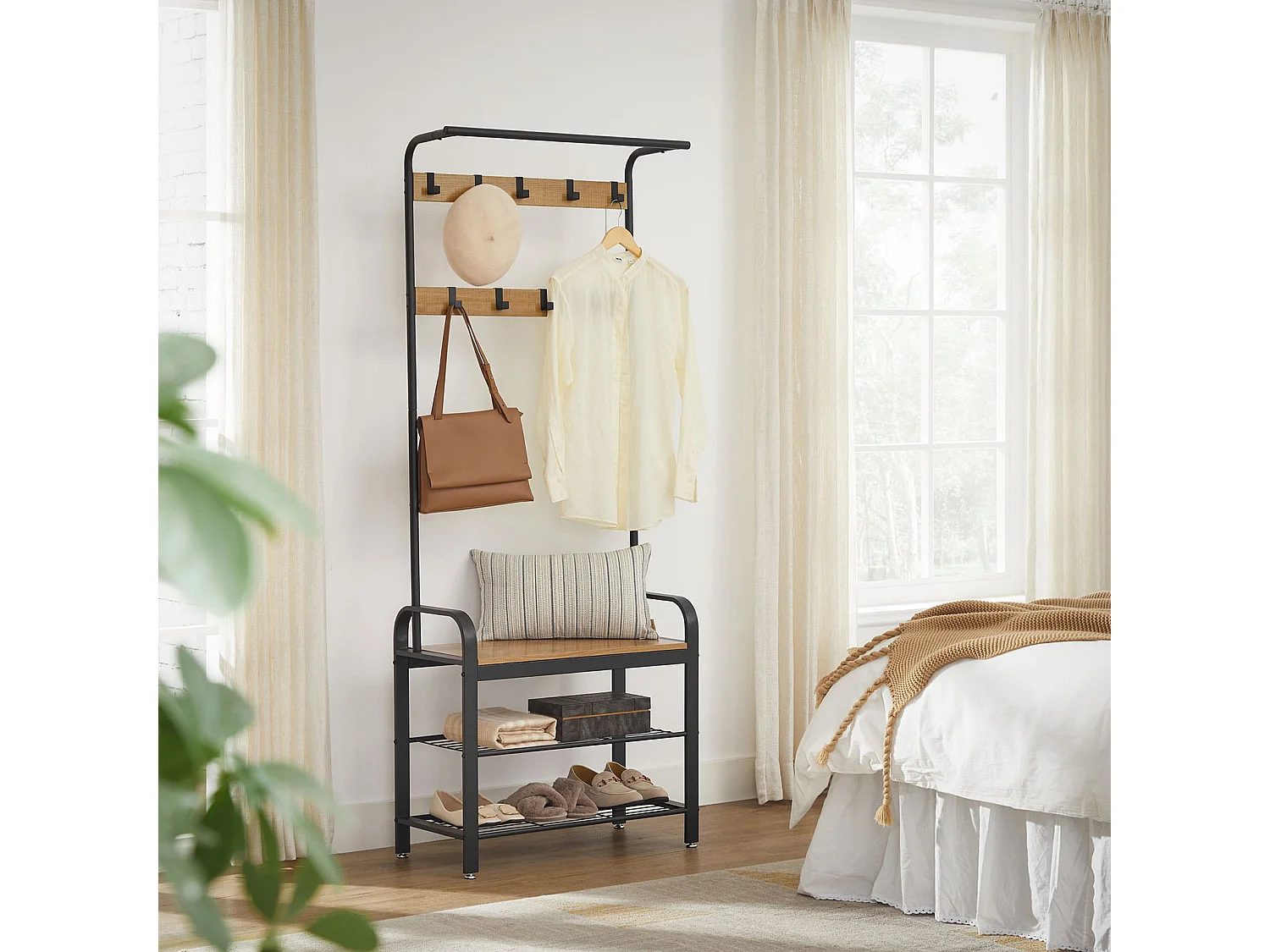 Valora Kleiderständer mit Schuhablagen für Flur und Garderobe
