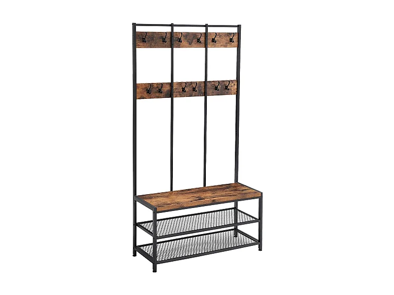 Valora Kleiderständer HSR86BX Flurorganizer Rustikales Braun Metall