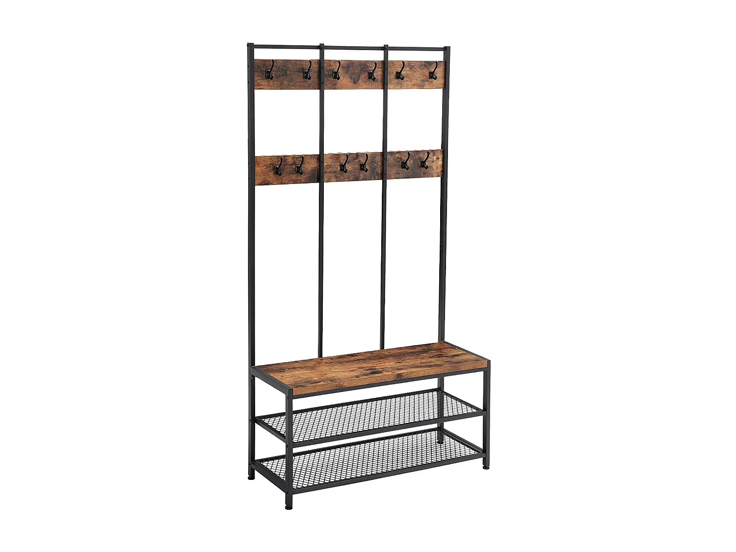 Valora Kleiderständer HSR86BX Flurorganizer Rustikales Braun Metall
