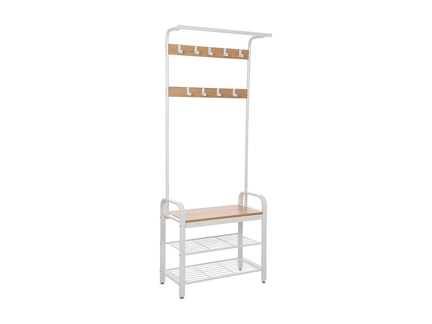 Porte-vêtements Valora avec siège et étagères à chaussures pour couloir