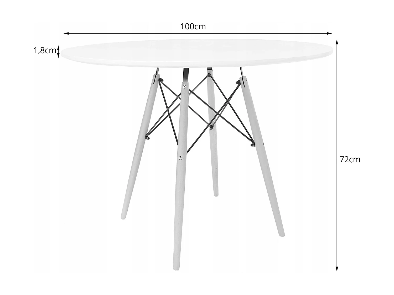 Ensemble table Valora KOVA 100 : table ronde blanche moderne + 4 chaises grises