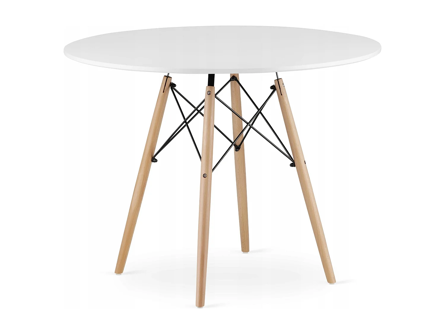 Ensemble table Valora KOVA 100 : table ronde blanche moderne + 4 chaises grises