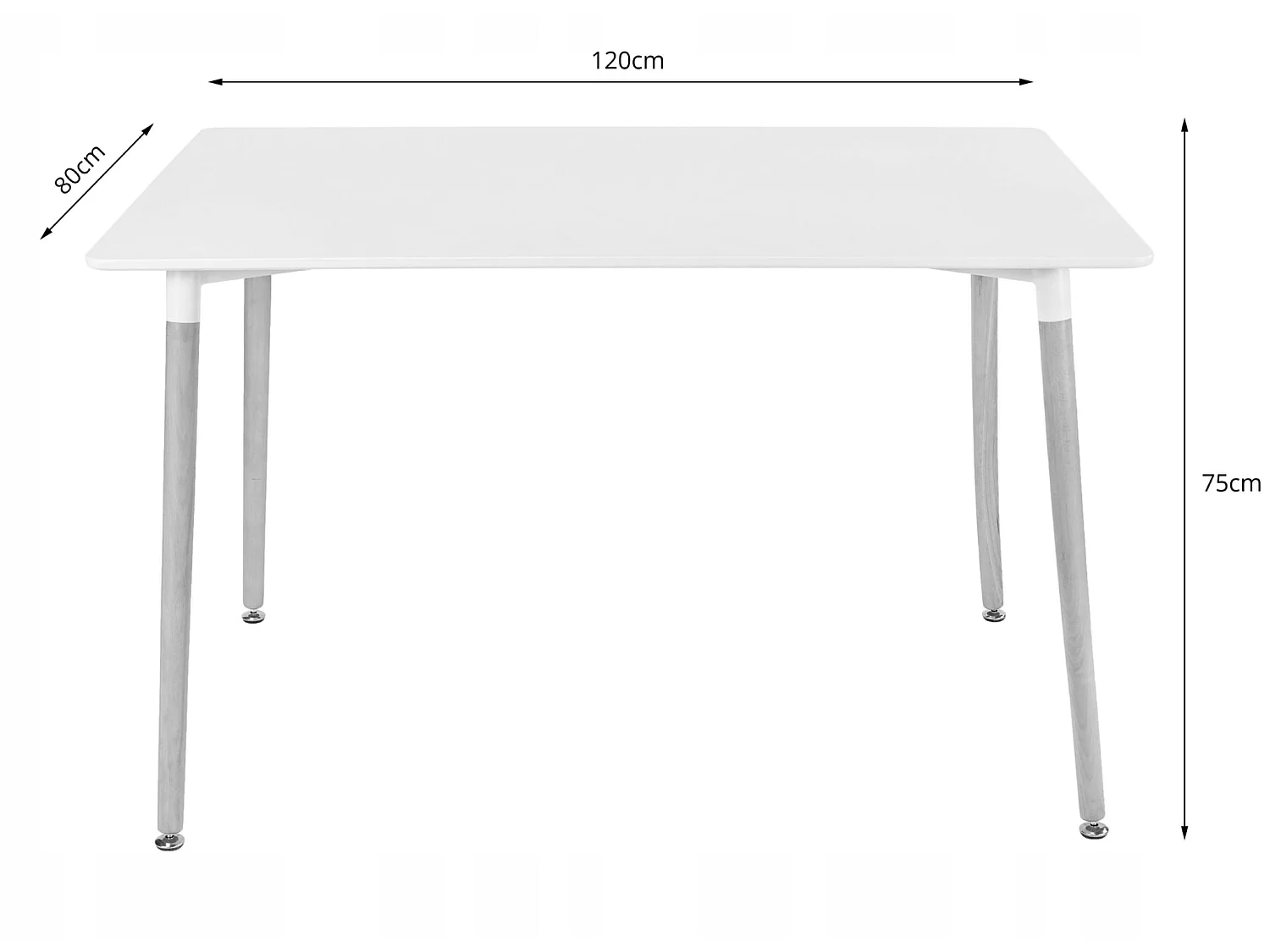 Ensemble de table rectangulaire Valora YURO blanc et noir pour salle à manger x6