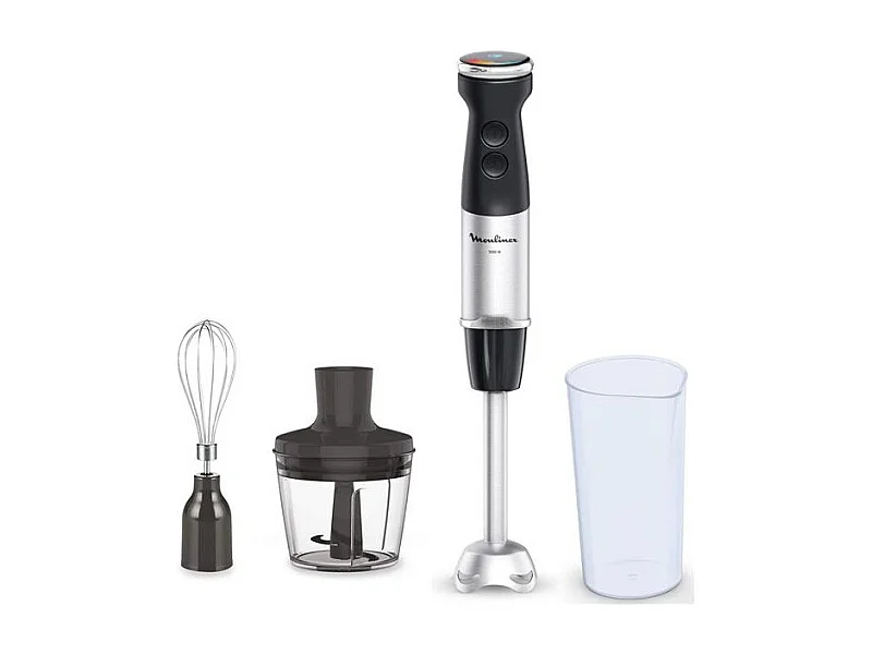 Staafmixer Moulinex Quickchef+ 1000W Zwart, 20 Snelheden, Turbo, Mini Hakmolen 500ml, Klopper, Maatbeker 800ml