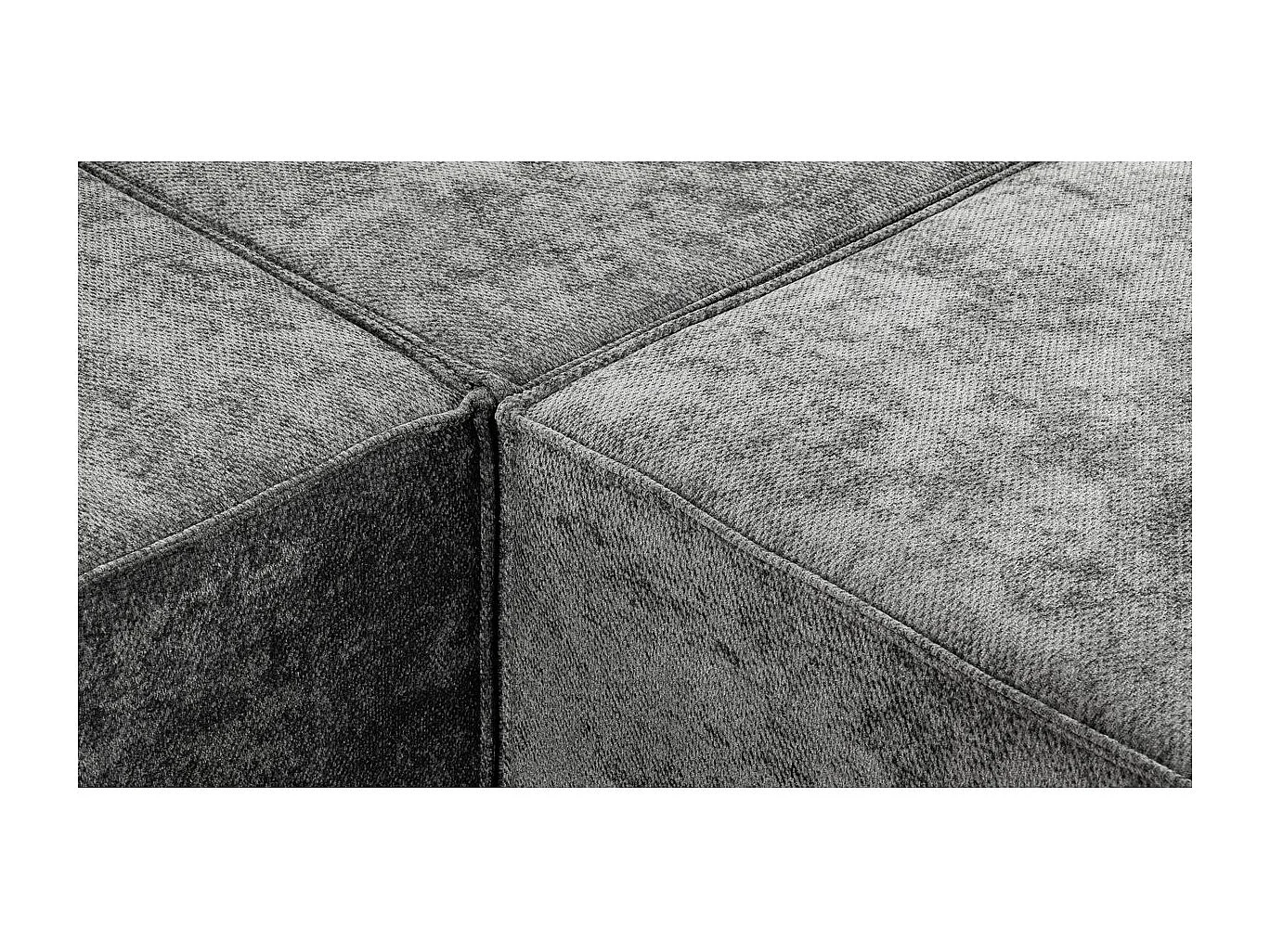 Canapé droit modulable en tissu texturé "Lusso" - 3 places - Gris