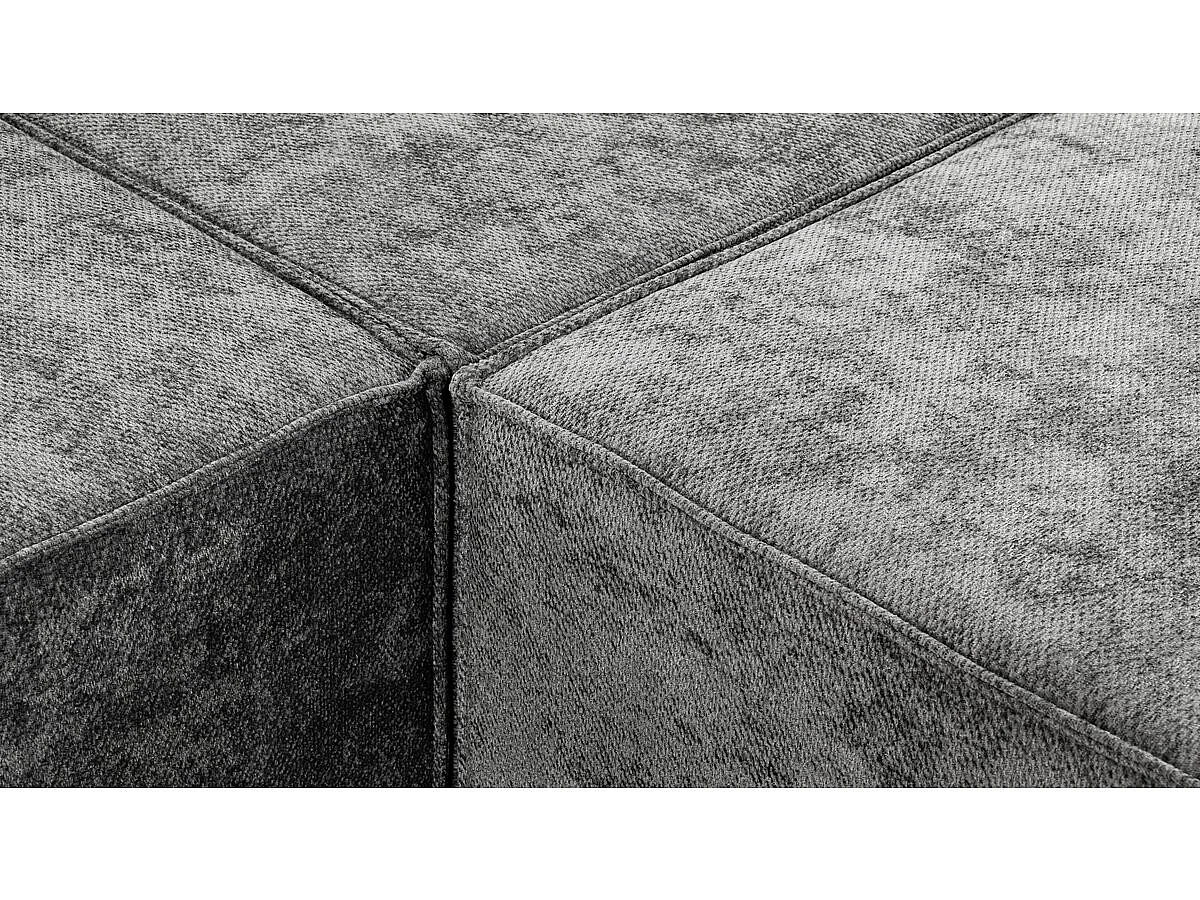 Canapé droit modulable en tissu texturé "Lusso" - 3 places - Gris