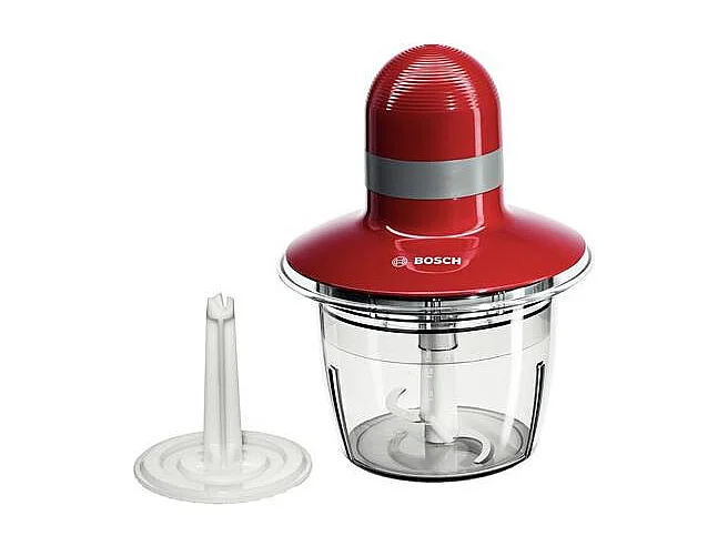 Mini-hachoir Bosch MMR08R2 400W Rouge et Gris avec Bol 0,8L, Couteau Inox et Fonction Pulse