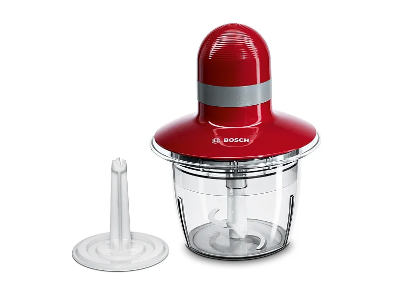 Mini-hachoir Bosch MMR08R2 400W Rouge et Gris avec Bol 0,8L, Couteau Inox et Fonction Pulse