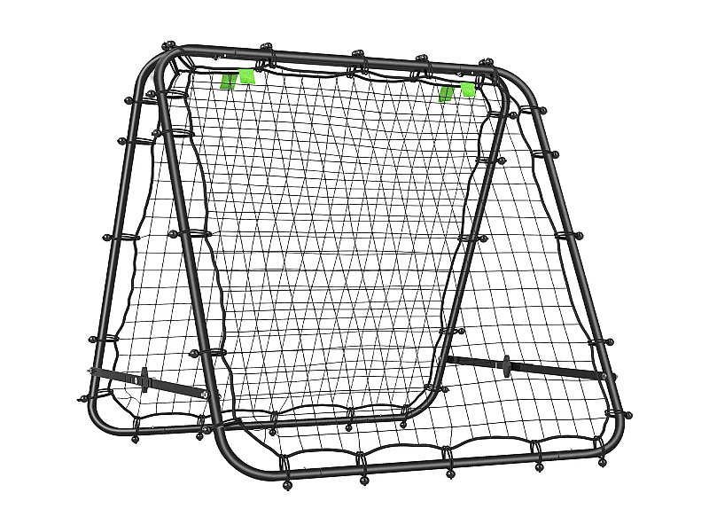 Filet de rebond double face pliable réglable 91 x 91 cm - rebondisseur football - acier PE noir