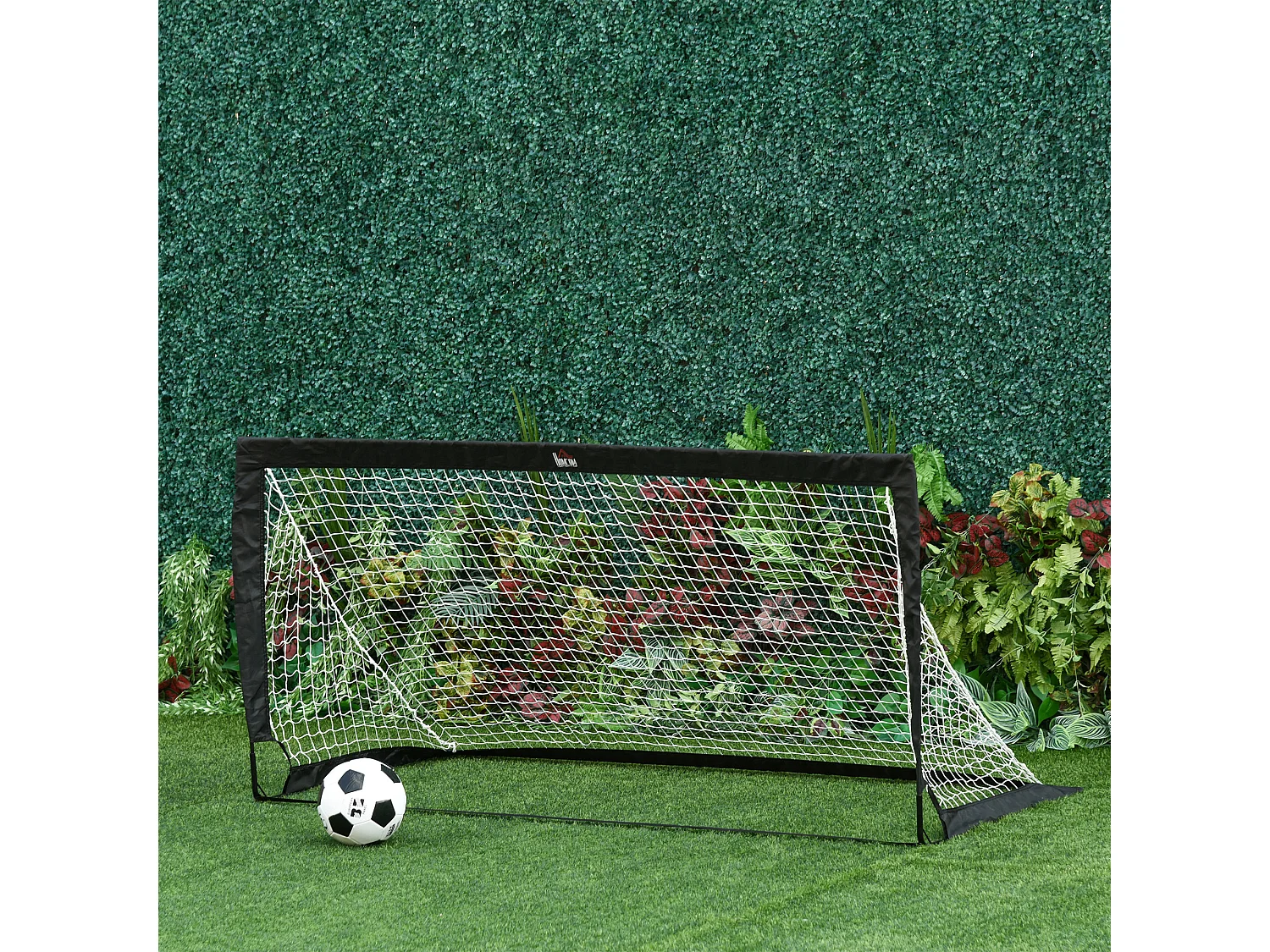 Lot de 2 buts de foot portables avec sac de transport et piquets d'ancrage blanc noir