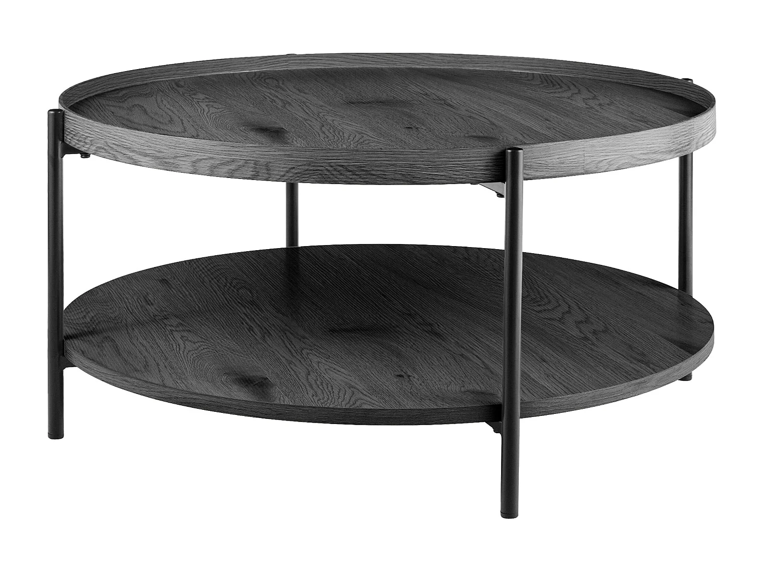 Table d'appoint - rond Ø 80 cm - Bois - Gris - Corbitan