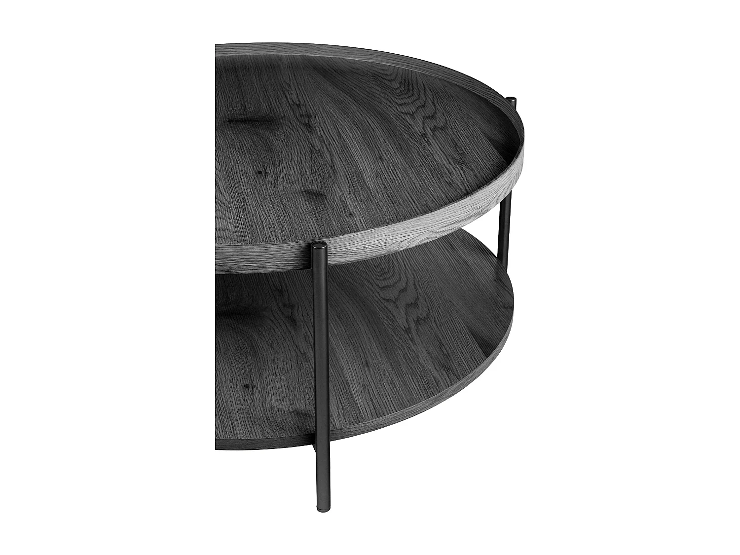 Table d'appoint - rond Ø 80 cm - Bois - Gris - Corbitan