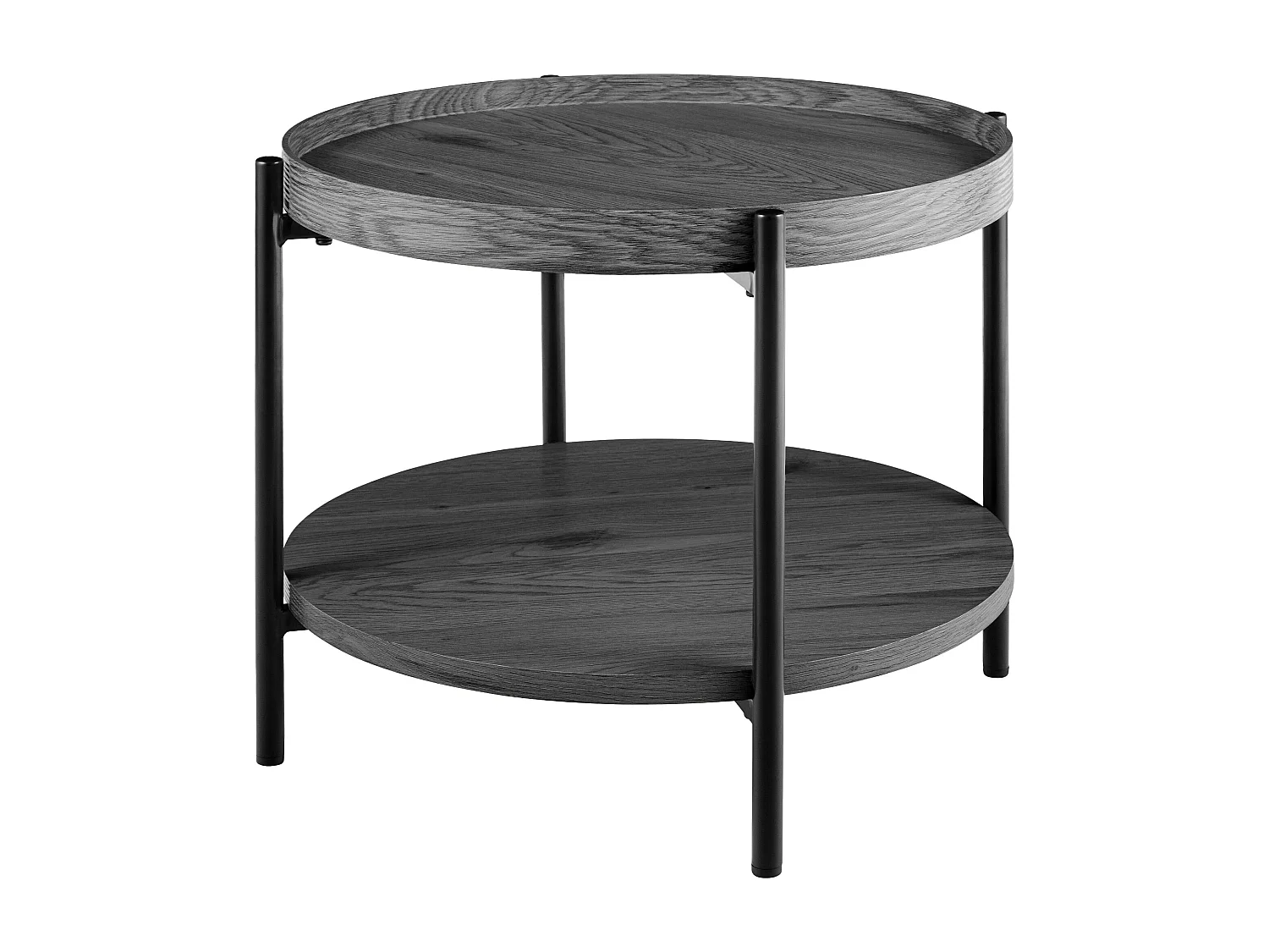 Table d'appoint - rond Ø 50 cm - Bois - Gris - Corbitan