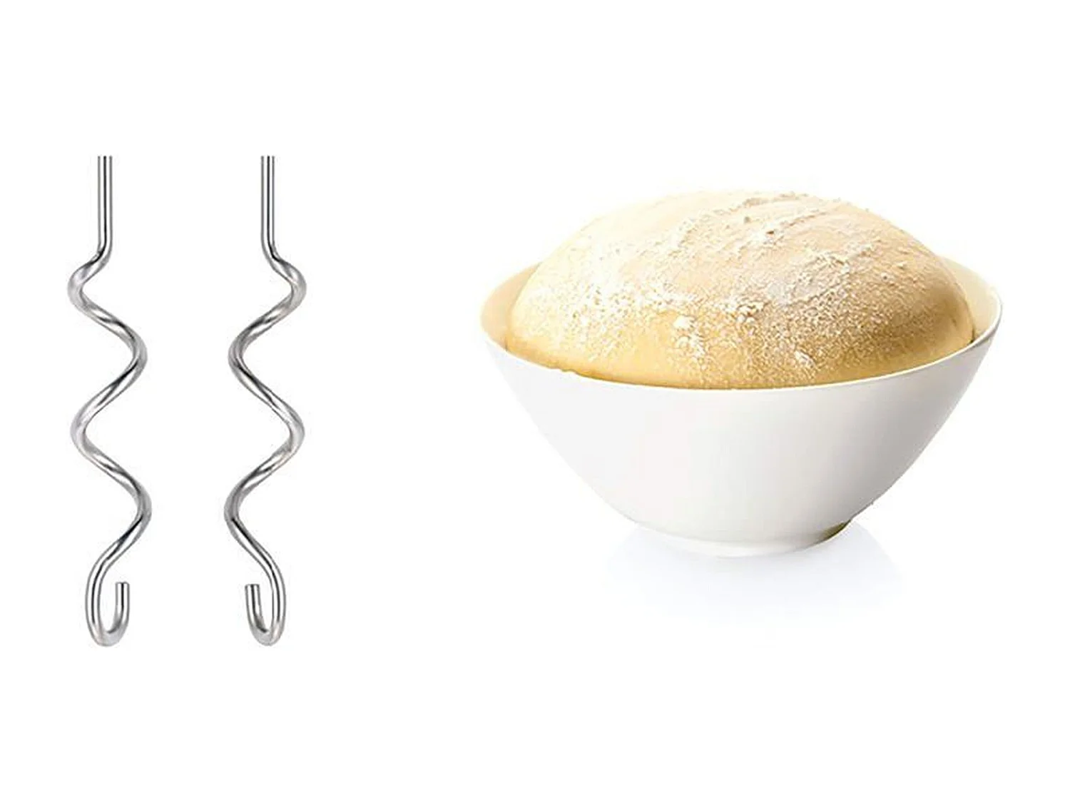 Bosch elektrische mixer MFQ3010 300W wit, 2 snelheden, roestvrijstalen deeghaken en gardes, Pulse-functie