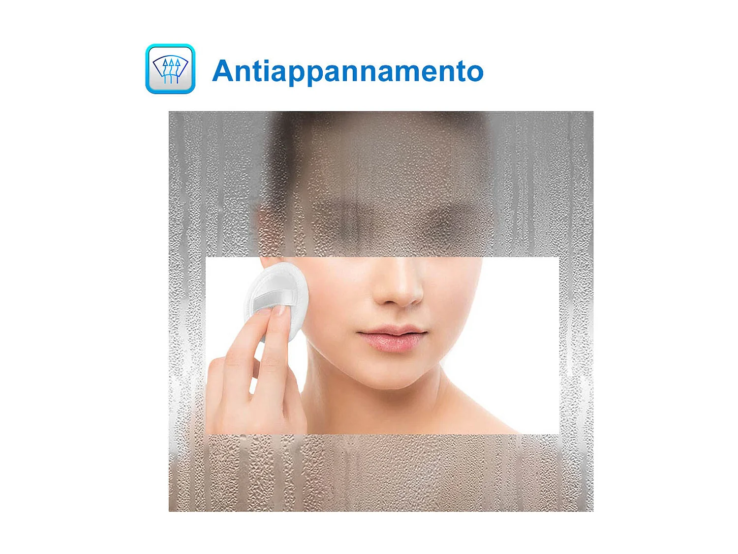 Specchio bagno Rettangolare 100x80cm Retroilluminato Con Led, Antiappannamento