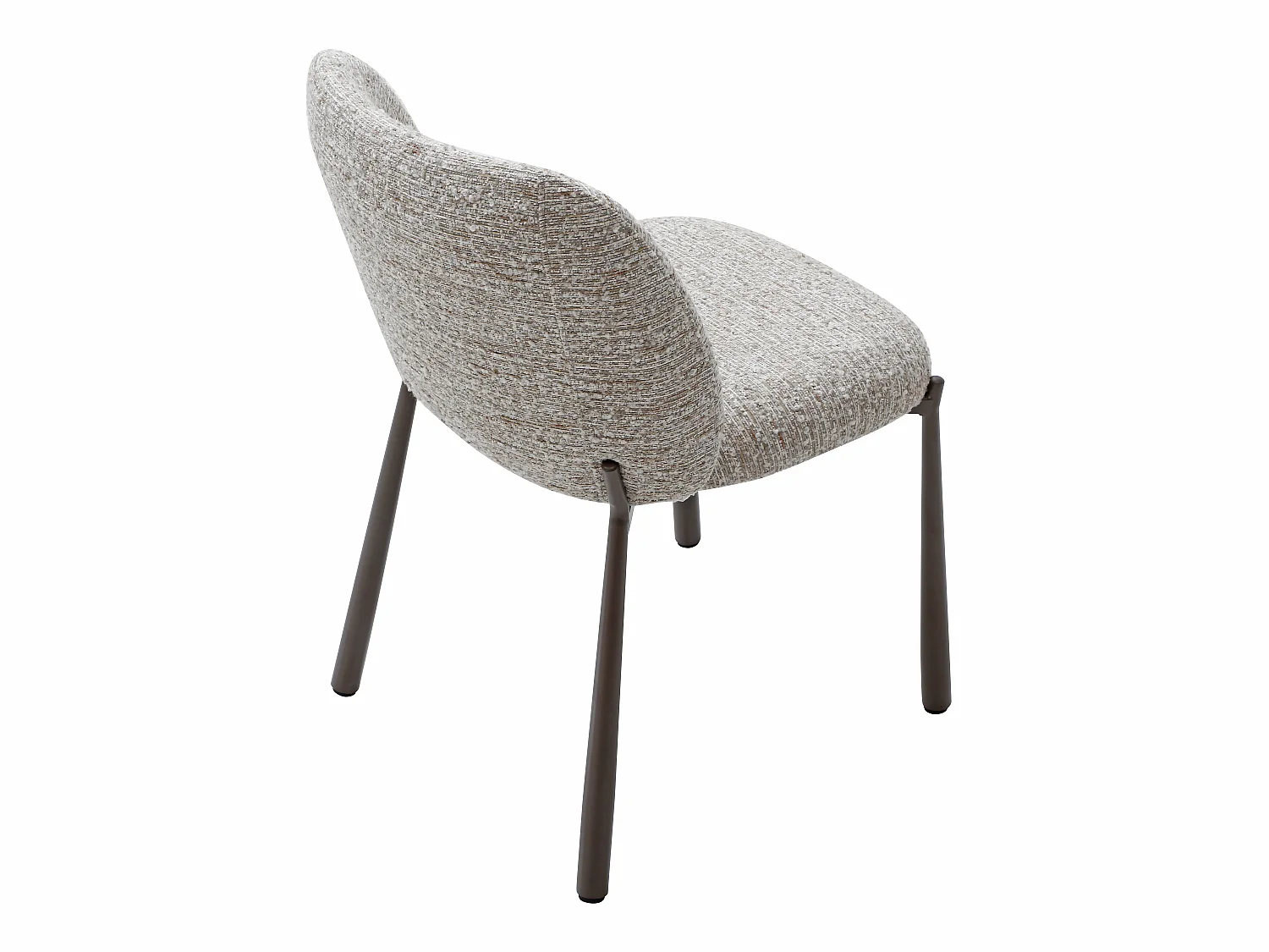 Lot de 6 chaises en tissu texturé et métal marron - Beige - JIZAK