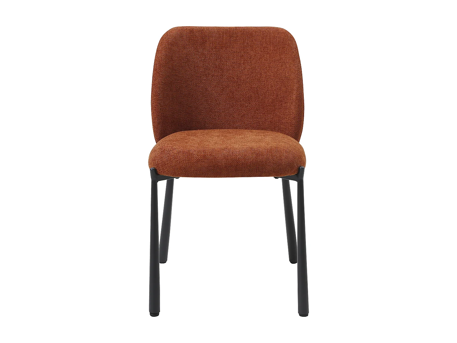 Lot de 6 chaises en tissu texturé et métal noir - Terracotta - JIZAK