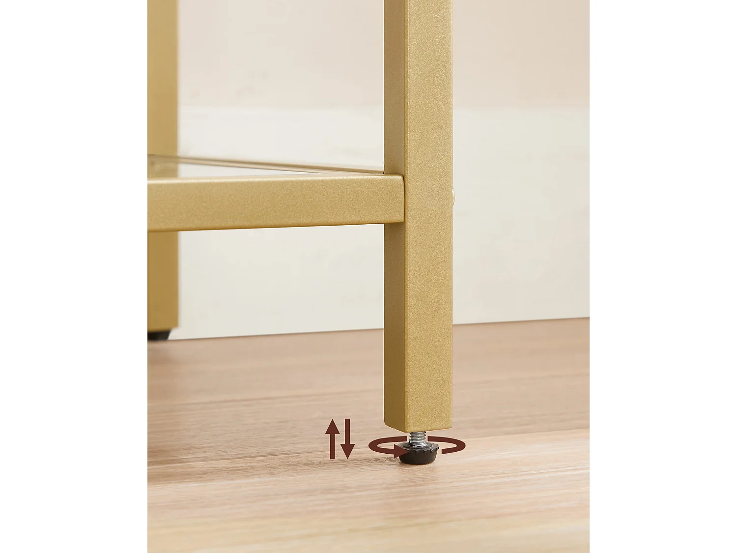 Valora Bücherregal LGT051A61 Glasablage Gold Stahl für Wohnzimmer