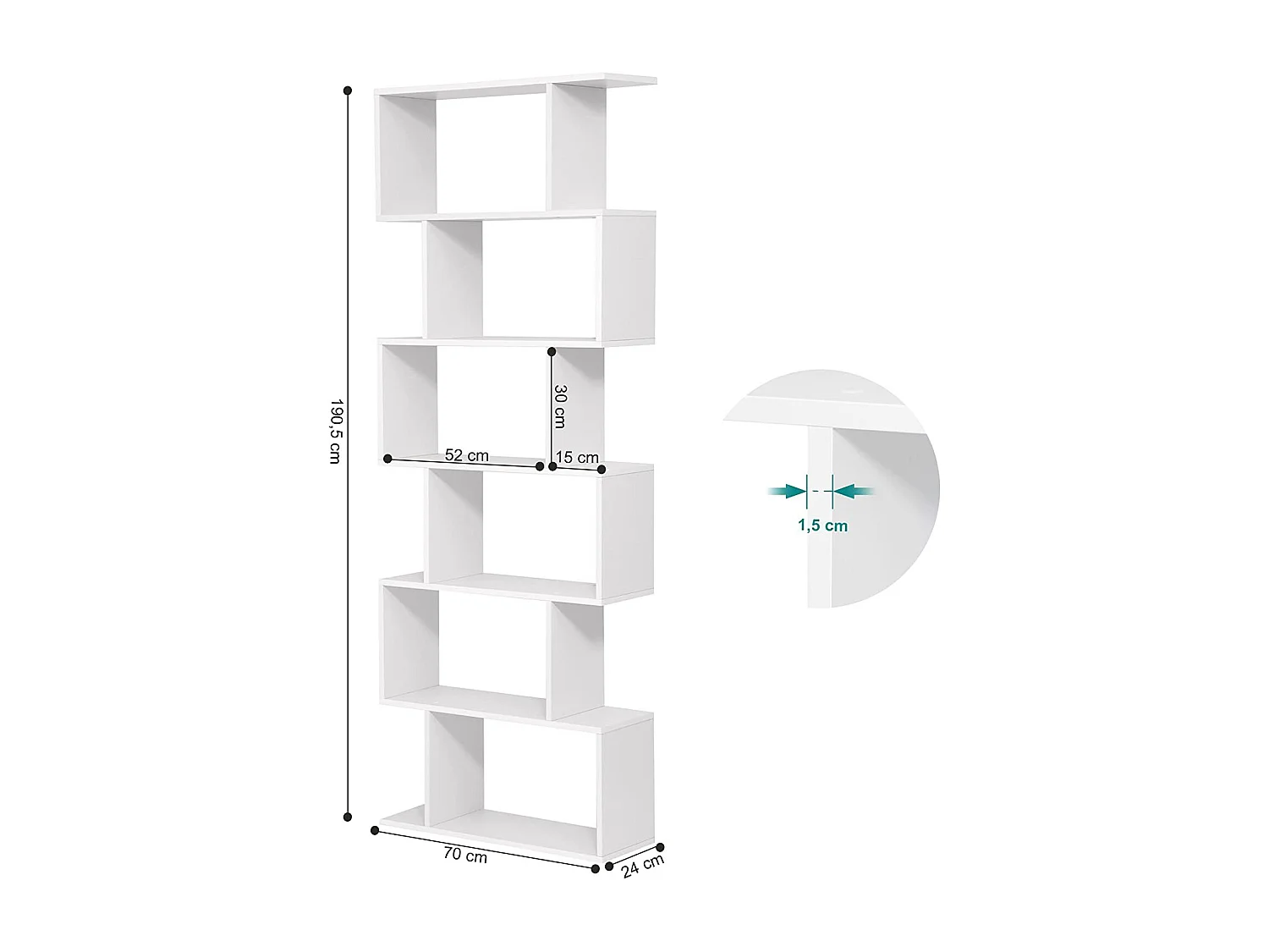 Półka Valora BOOKSHELF LBC61WT z białej melaminy do salonu