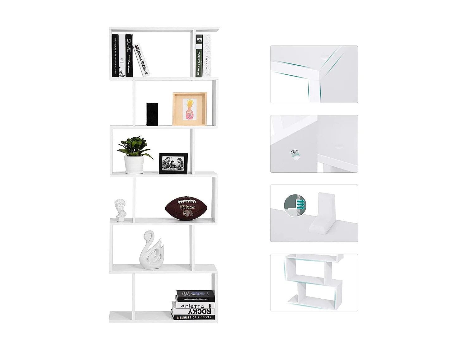 Półka Valora BOOKSHELF LBC61WT z białej melaminy do salonu