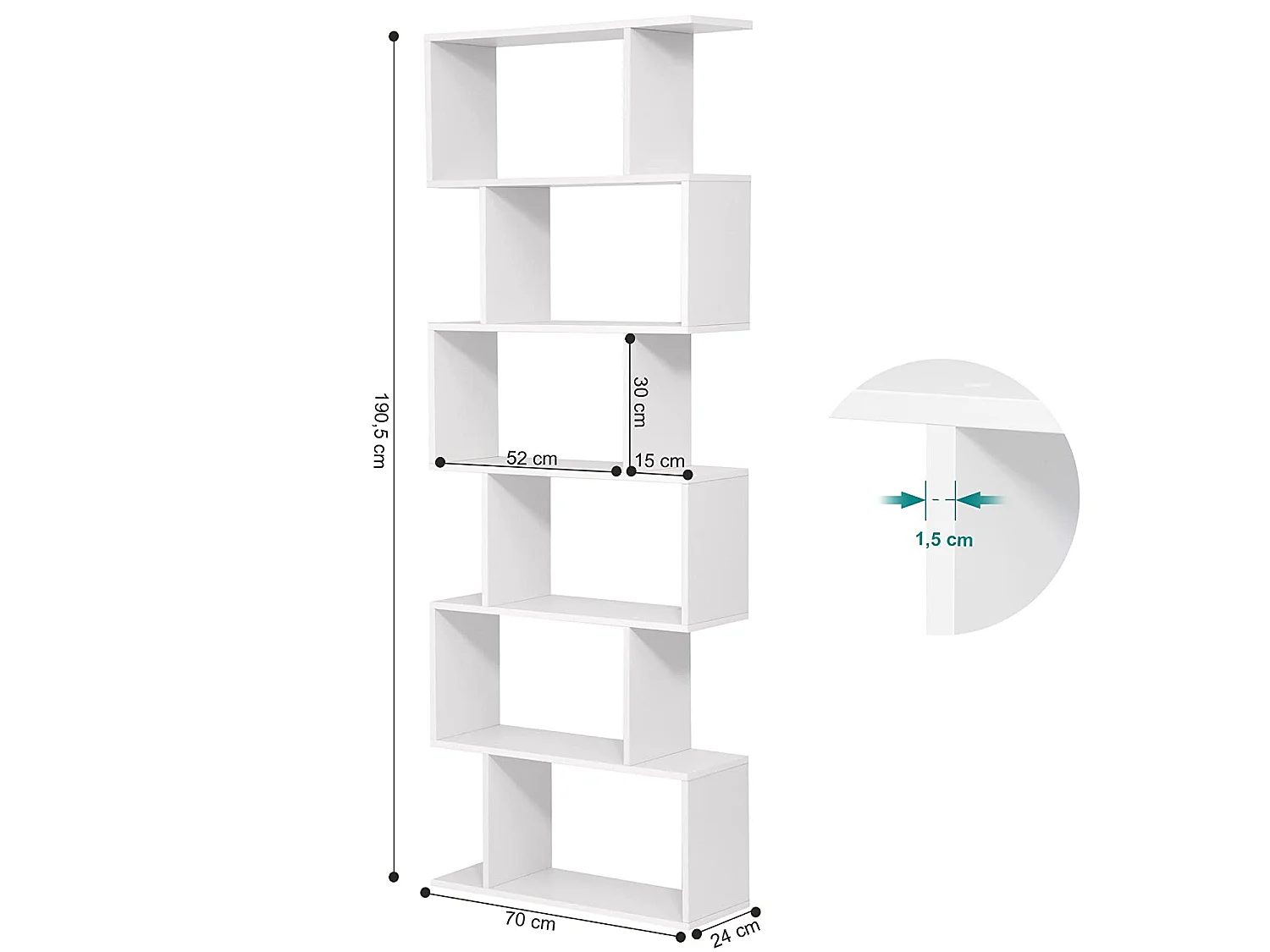 Półka Valora BOOKSHELF LBC61WT z białej melaminy do salonu