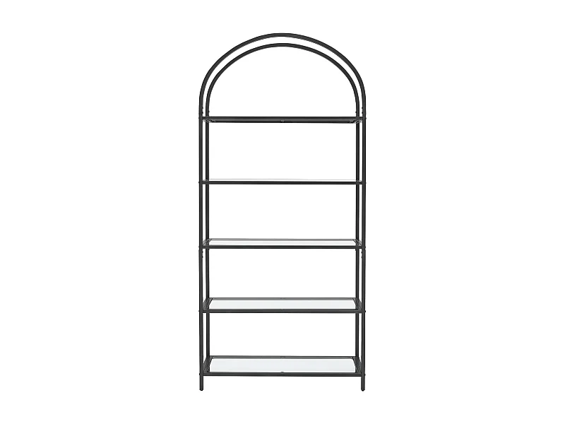 Valora Bücherregal LGT050B61 Glasablage Schwarz Moderner Stil für Wohnzimmer