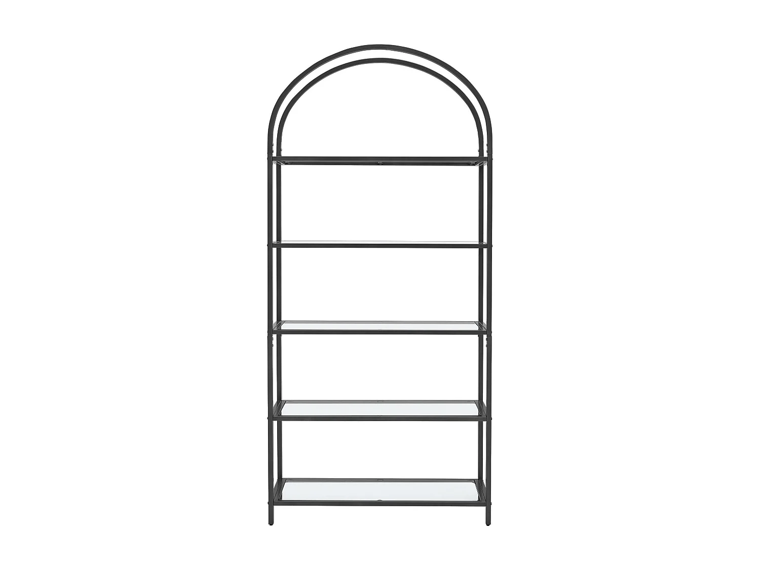 Bibliothèque Valora LGT050B61, étagère en verre noir, style moderne pour salon