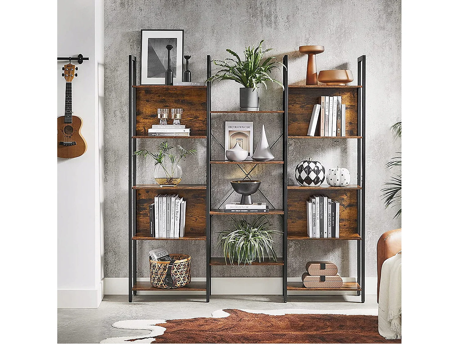 Valora SHELF CABINET Regał loft brązowy rustykalny 14 półek