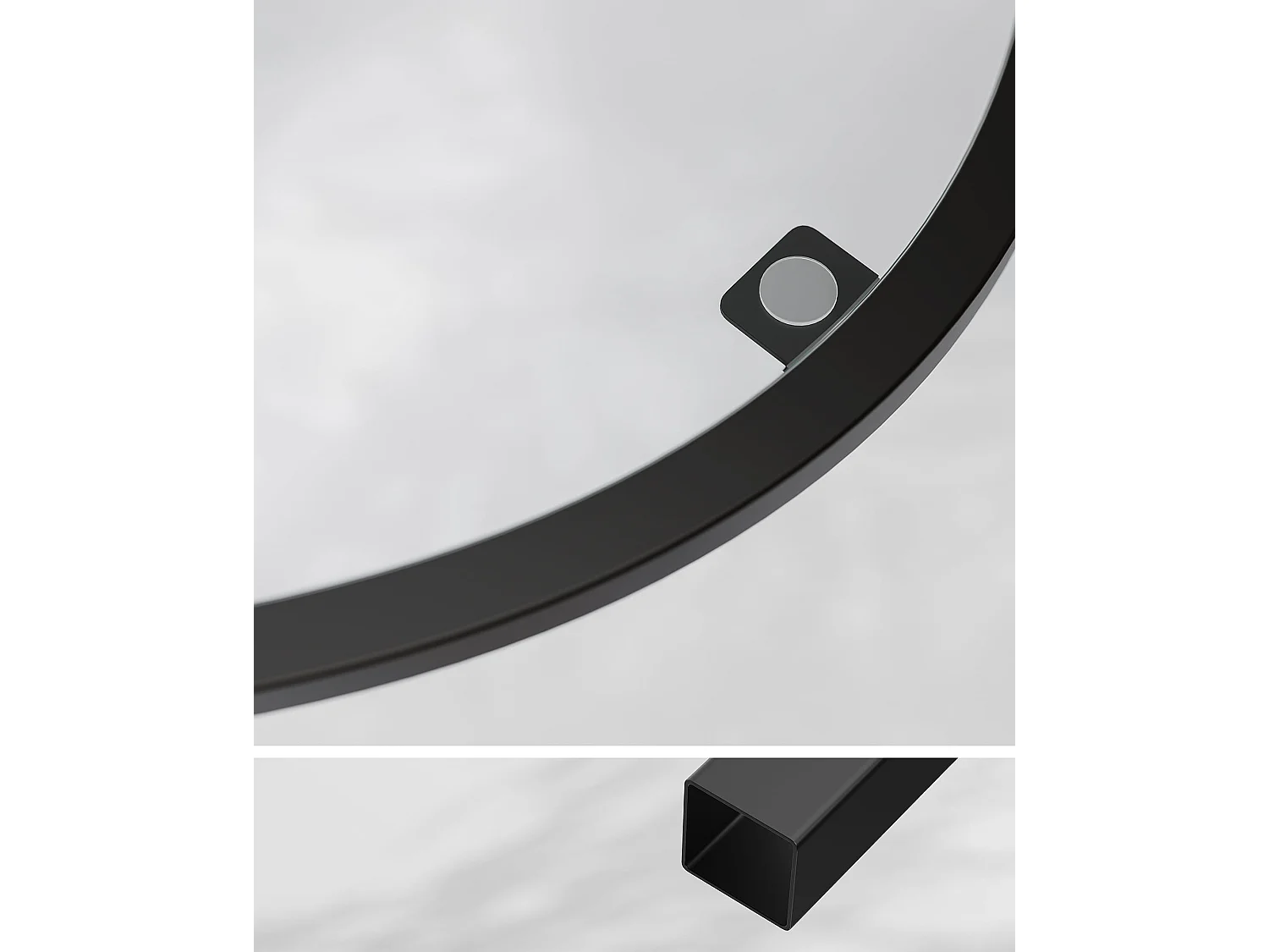 Valora Bücherregal LGT810B61 mit Glasablage, schwarz, moderner Stil für das Wohnzimmer