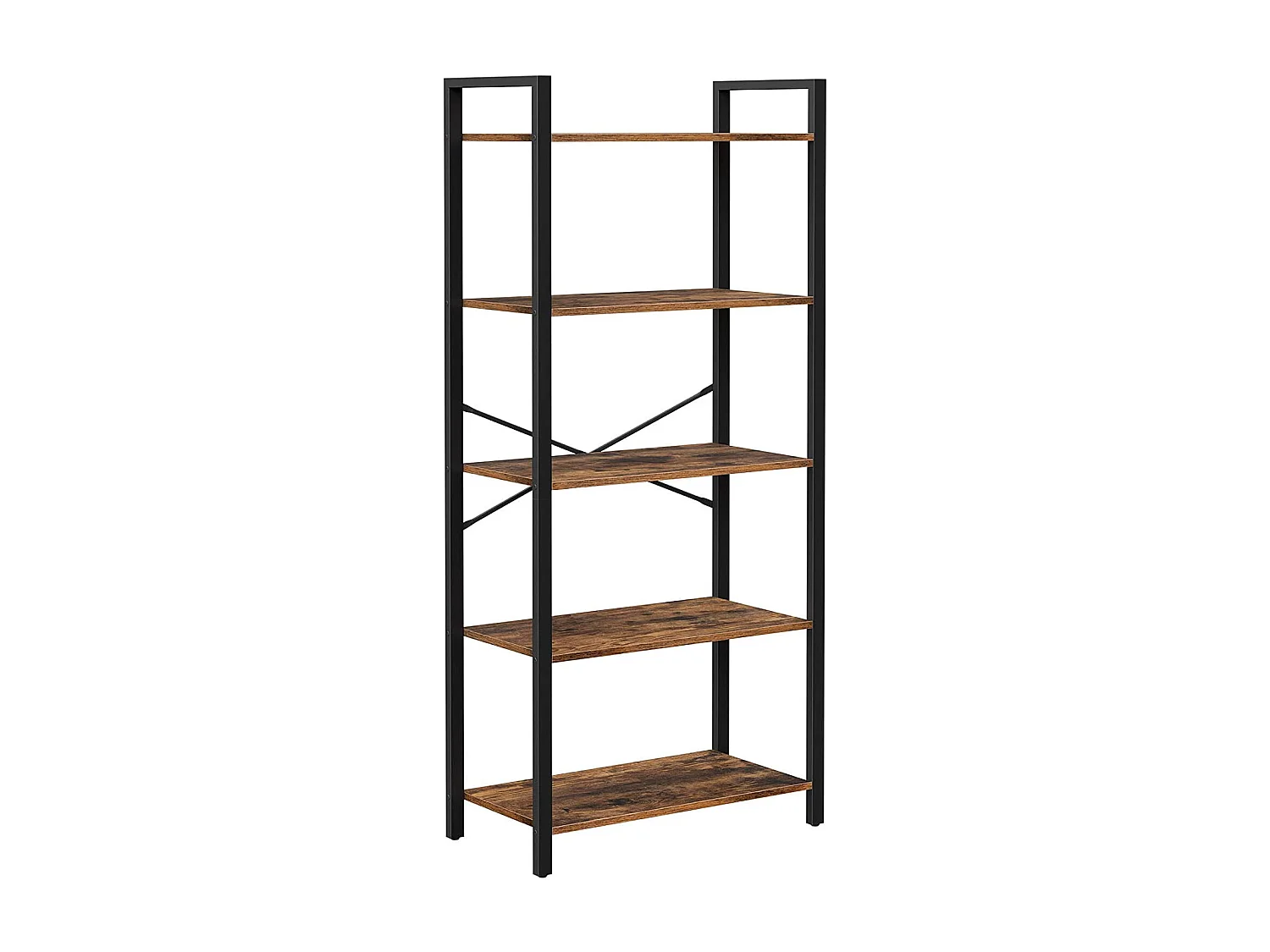 Regał Valora BOOKSHELF Rustic Brown Steel 5-półkowy