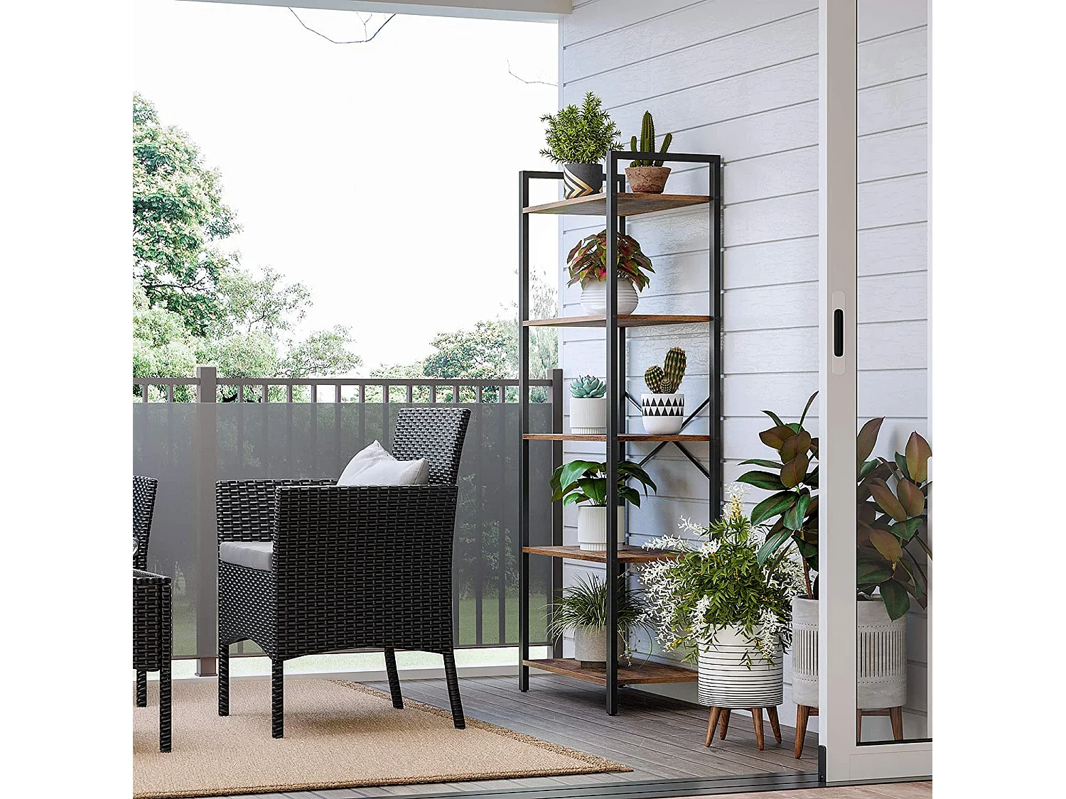 Regał Valora BOOKSHELF Rustic Brown Steel 5-półkowy