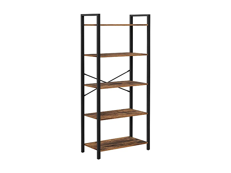 Regał Valora BOOKSHELF Rustic Brown Steel 5-półkowy