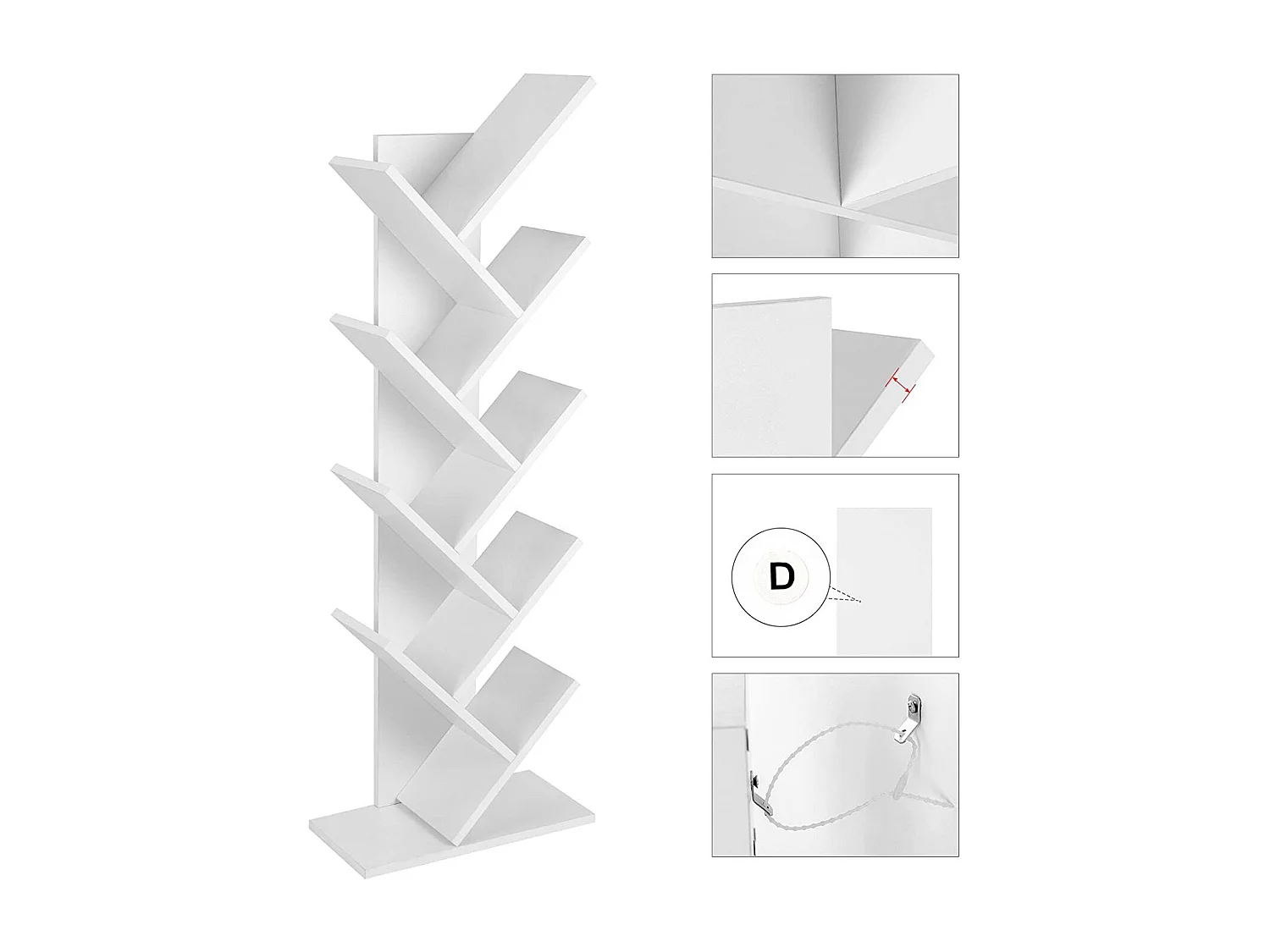 Półka na książki Valora LBC11WTV1 Biała płyta wiórowa do salonu