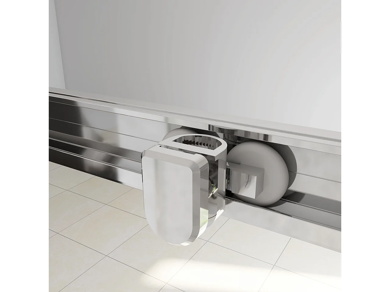 130x185 cm Porta Doccia Per Nicchia Anta Scorrevole Ingresso Laterale In Vetro Temperato 5mm Satinato Opaco