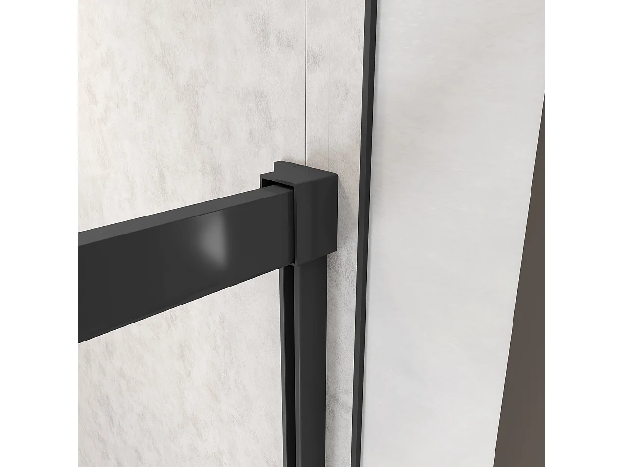 120x195 cm Box Doccia Per Nicchia Porta Scorrevole in Vetro 8 mm Temperato Trasparente Anticalcare Profilo Nero Opaco Softclose