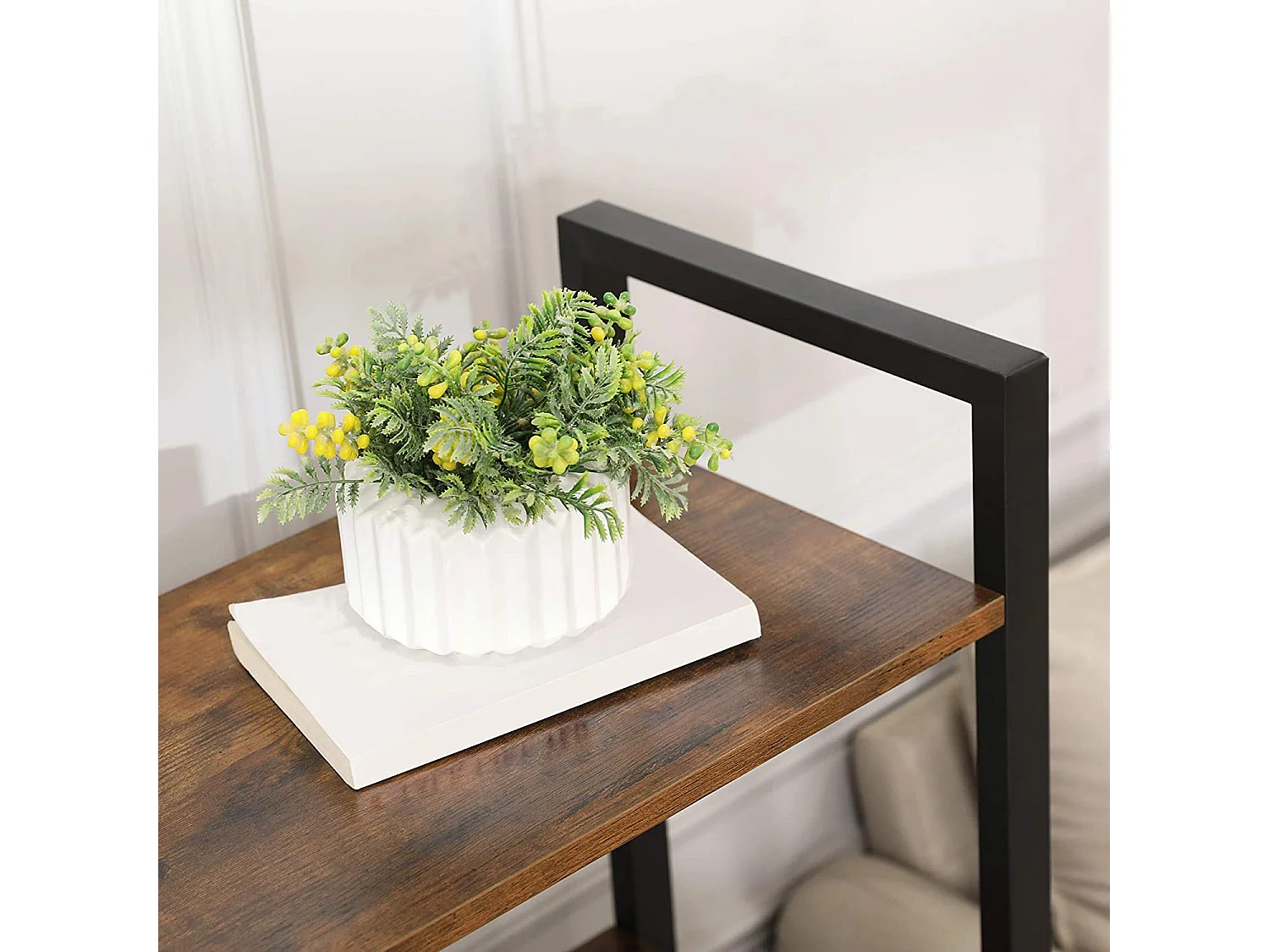 Valora LLS60BX Regał na książki Rustykalny Brązowy Metalowy 4 Półki