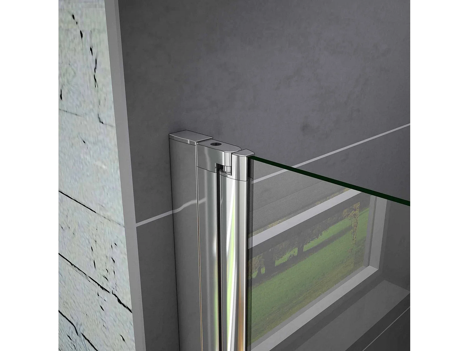 195 cm Box Doccia Per Nicchia Porta Battente Larga 90 cm in Vetro 6 mm Temperato Trasparente Anticalcare Telaio Cromo Lucido