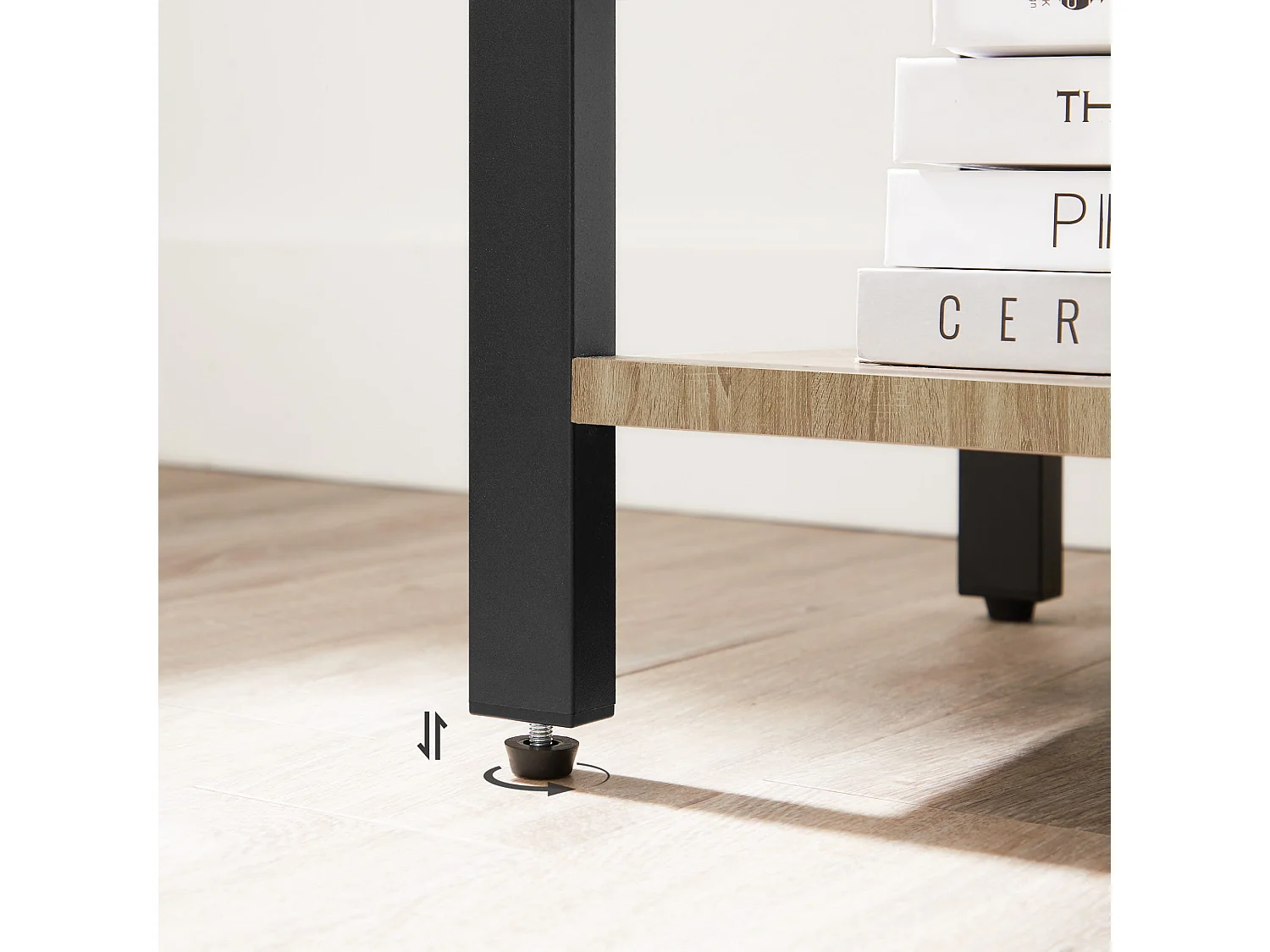 Bibliothèque Valora SONOMA à 6 étagères en aggloméré et acier pour salon