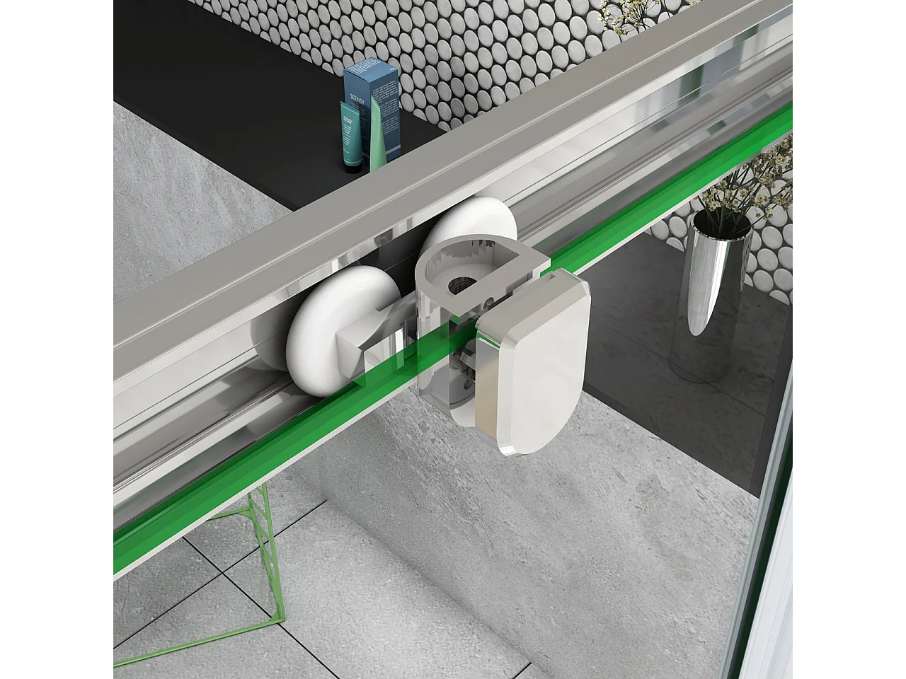 160x185 cm Porta Doccia Per Nicchia Doppie Ante Scorrevoli Ingresso Centrale In Vetro 5 mm Temperato Trasparente Profilo Cromo Lucido