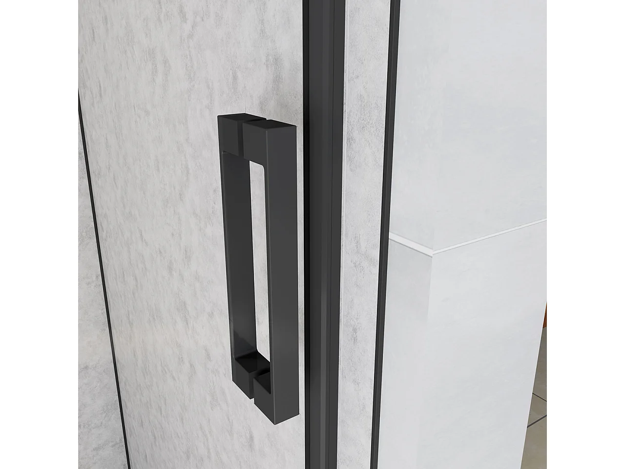 130x195 cm Box Doccia Per Nicchia Porta Scorrevole in Vetro 8 mm Temperato Trasparente Anticalcare Profilo Nero Opaco Softclose