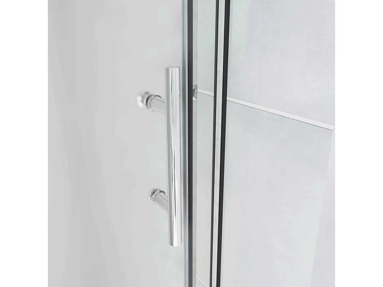 100x185 cm Porta Doccia Per Nicchia Anta Scorrevole Ingresso Laterale In Vetro Temperato 5mm Satinato Opaco