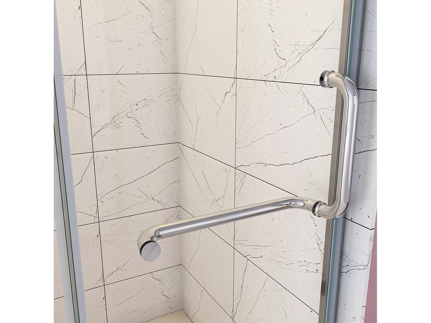 90x190 cm Porta Doccia Per Nicchia Apertura Battente in Vetro 8 mm Temperato Trasparente Anticalcare e Maniglione Porta Asciugamani Barra Stabilizzatrice