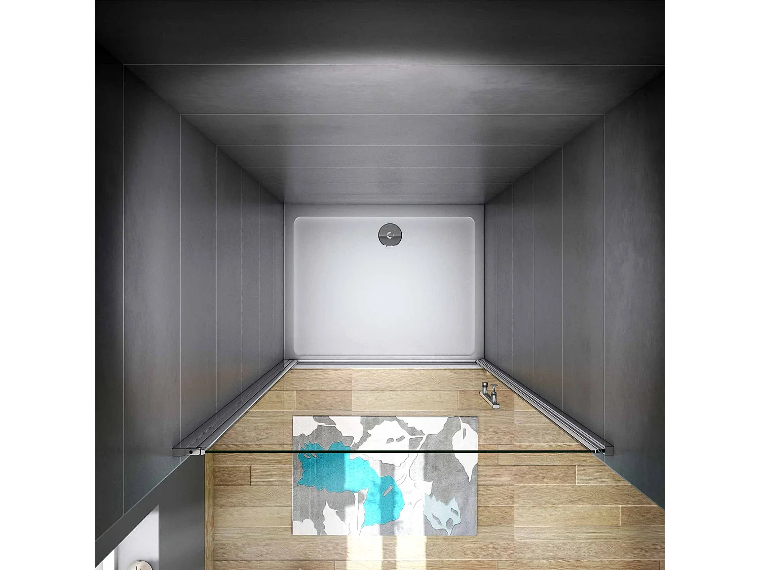 185 cm Box Doccia Per Nicchia Porta Battente Larga 76 cm in Vetro 6 mm Temperato Trasparente Anticalcare Telaio Cromo Lucido