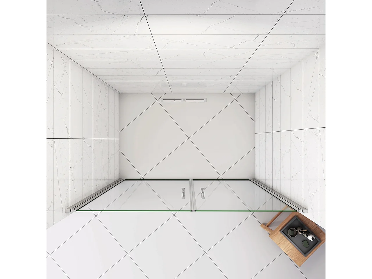 Box Doccia per Nicchia 195 cm Doppia Porta Battente Saloon Vetro Temperato 6 mm Anticalcare Larga 140 cm(70+76: 1378-1418 mm)