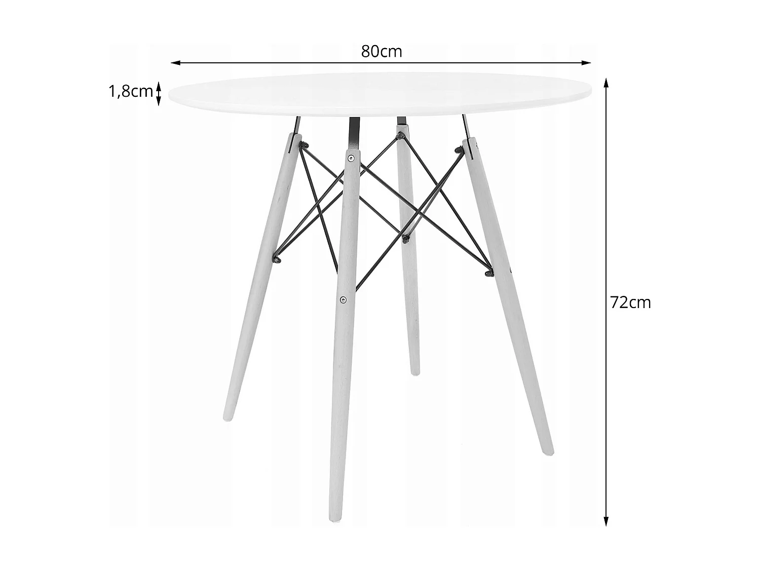 Ensemble Valora KOVA 80 Noir + 4 Chaises WAKO Grises