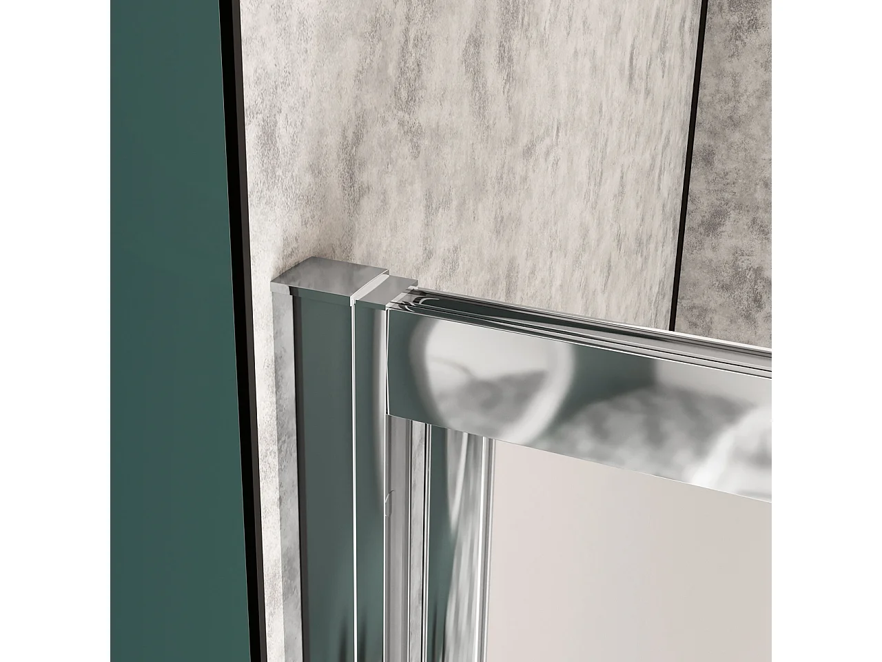 185 cm Box Doccia per Nicchia Porta a Soffietto 80 cm Vetro Temperato 5 mm Satinato Opaco Profilo Cromato Lucido